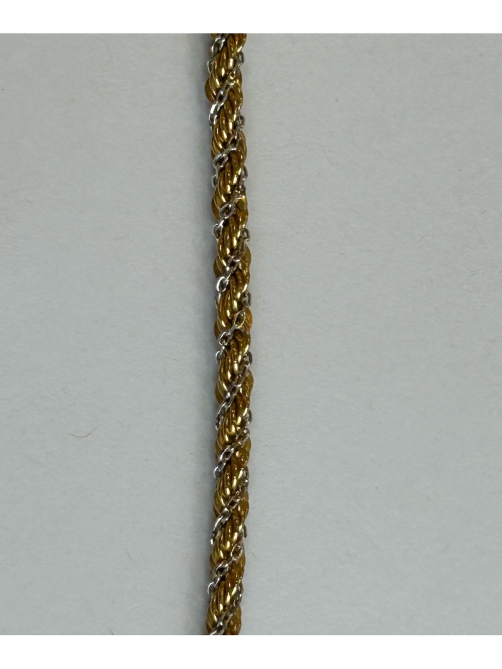 Vintage Monet Twisted Rope two-tone metal chain.  16” L x 4mm.  claw clasp. - Picture 3 of 5